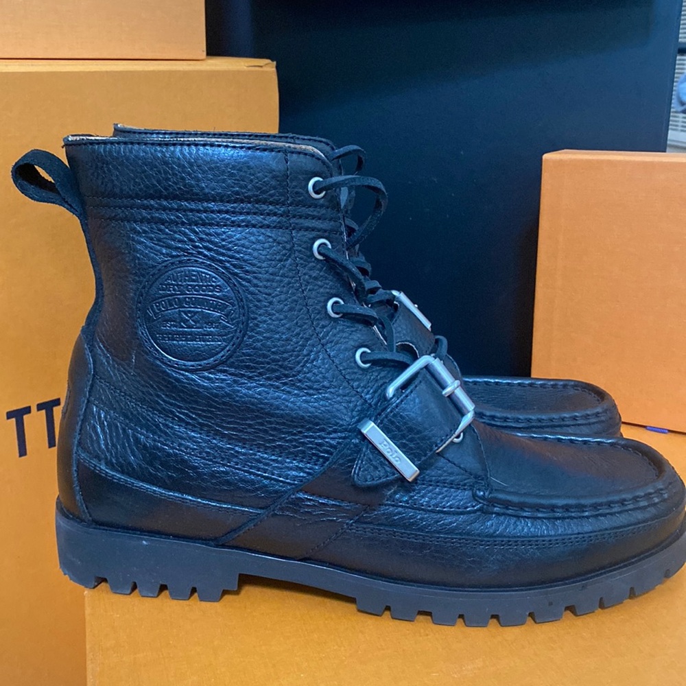 Men’s black Polo boots size 9